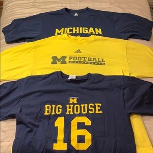 Bundle of 3 U of Michigan cotton T-shirts